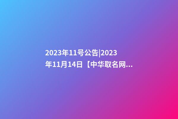 2023年11号公告|2023年11月14日【中华取名网】陕西XXX装饰工程有限公司签约-第1张-公司起名-玄机派